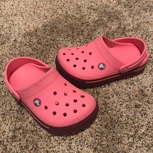 Pink purple crocs